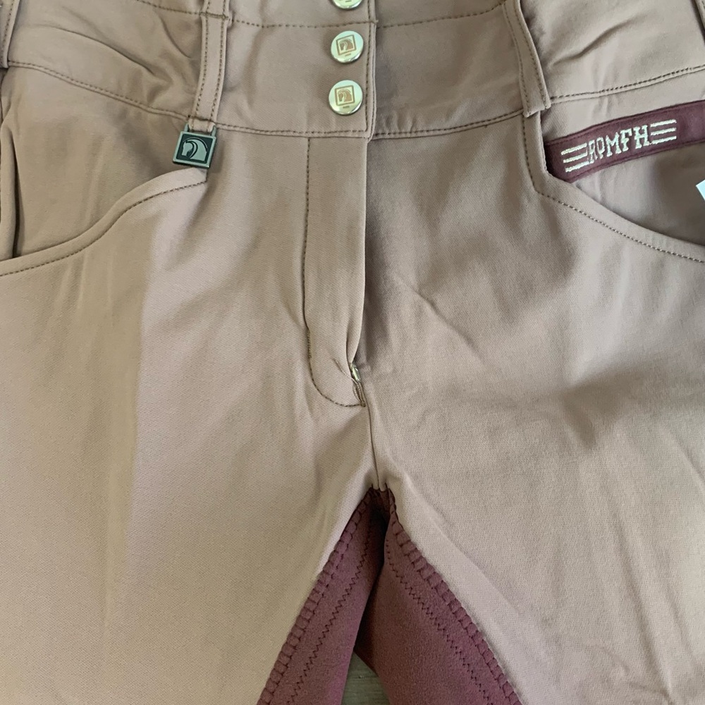 Romfh Champion Full Seat Breeches 26R Cowboy Pink Ruby 3 Button/Hook NWT - Picture 10 of 12